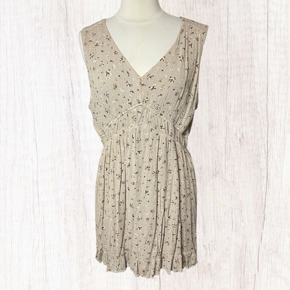 GILLI Boho Chic Floral Sleeveless Mini Dress, 2X (fits like an XL)